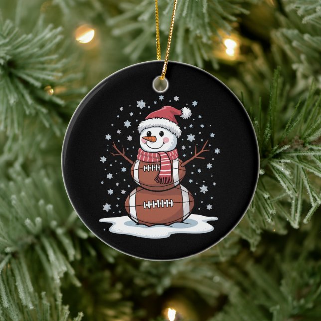 Ornamento De Cerâmica Futebol Americano de Natal Xmas Esporte (Árvore)