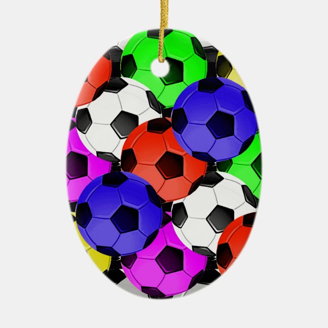 Ornamento De Cerâmica Futebol americano multicolorido (Frente)