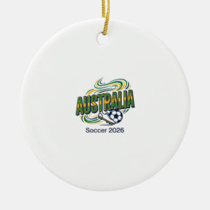 Ornamento De Cerâmica Futebol Austrália 2026 Futebol Negrito Tipografia