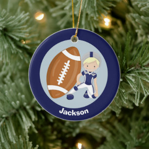 Ornamento De Cerâmica Futebol Boy Personalizado Blones Natal