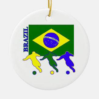Ornamento De Cerâmica Futebol Brasil