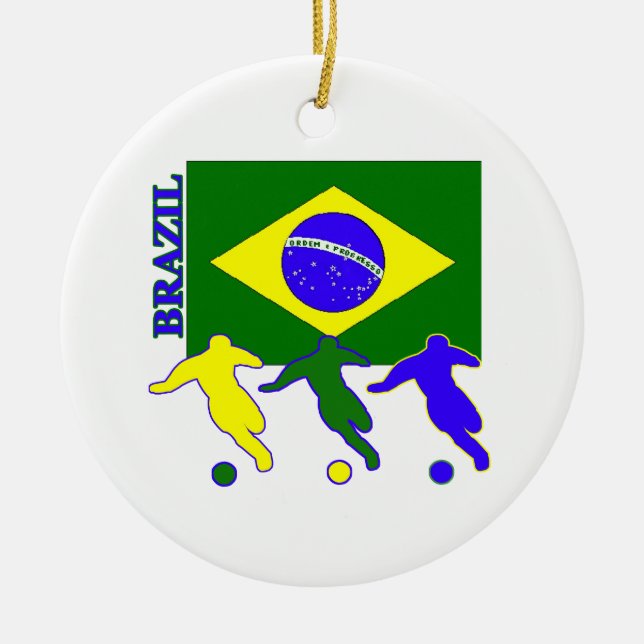 Ornamento De Cerâmica Futebol Brasil (Frente)