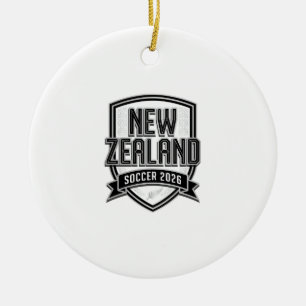 Ornamento De Cerâmica Futebol da Nova Zelândia 2026 Futebol Bold Tipogra
