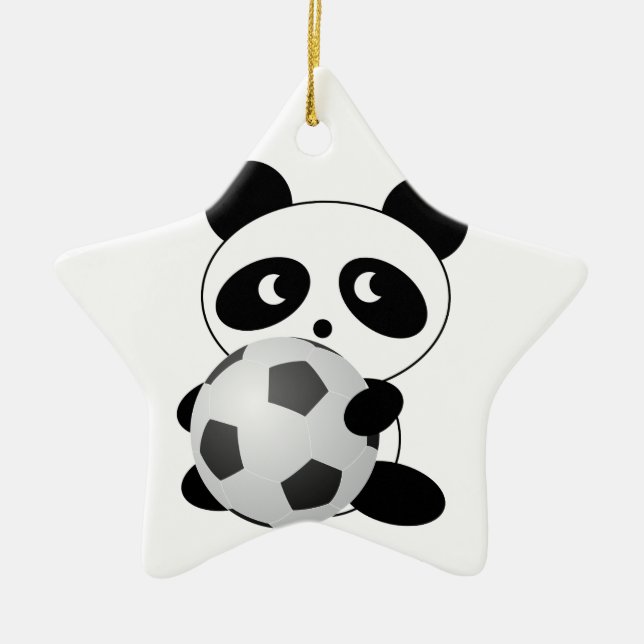Ornamento De Cerâmica Futebol da panda (Frente)