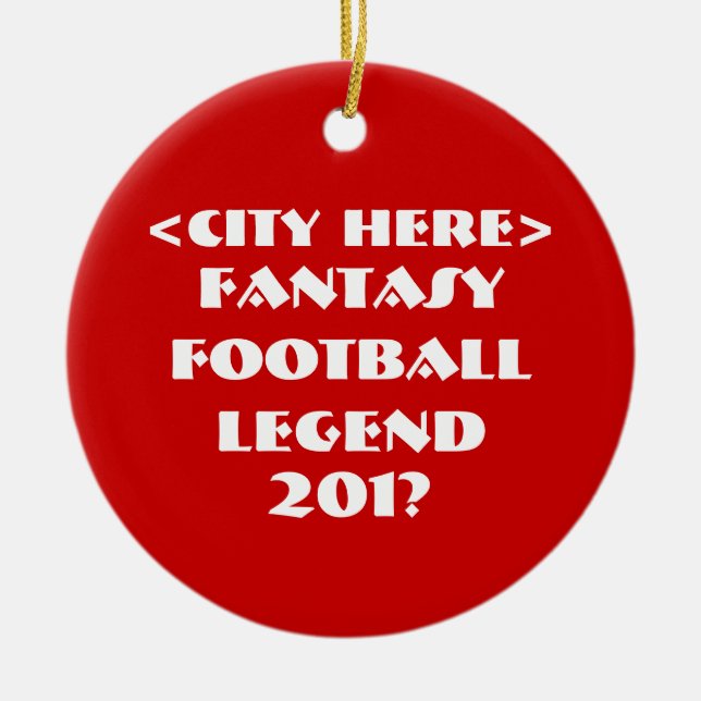 Ornamento De Cerâmica Futebol de fantasia personalizado (Frente)