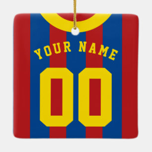 Ornamento De Cerâmica Futebol de Rugby Jersey Nome Número Modelo