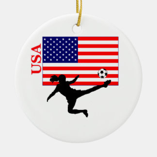 Ornamento De Cerâmica Futebol feminino dos EUA