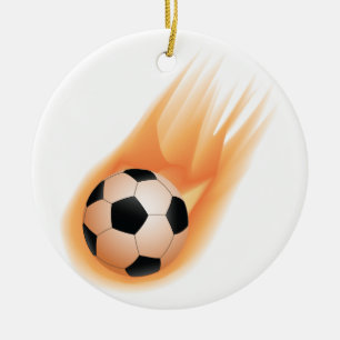 Ornamento De Cerâmica futebol, fogo da bola de futebol