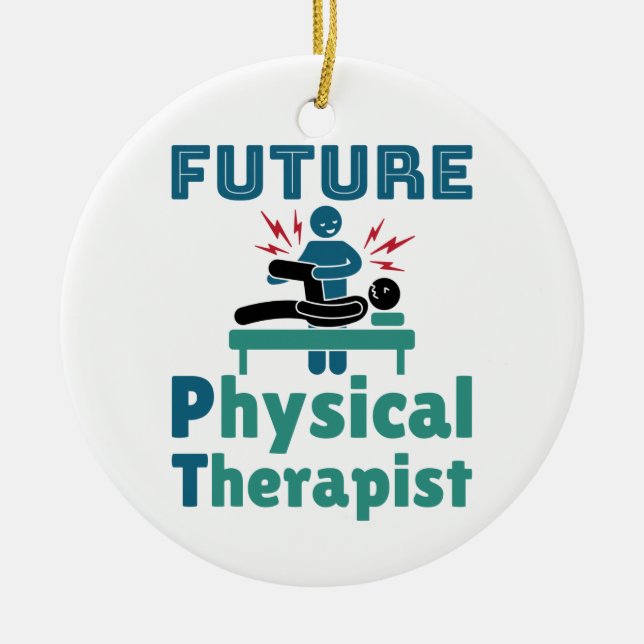 Ornamento De Cerâmica Future Physical Therapist PT Student (Frente)