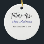 Ornamento De Cerâmica Futuro apelido de senhora noiva a ser roxo cinza n<br><div class="desc">desenho</div>