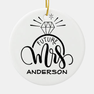 Ornamento De Cerâmica Futuro MRS - Presente de noivado personalizado