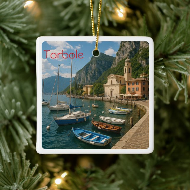 Ornamento De Cerâmica GAL120 TORBOLE, Lago Garda, Itália, (Árvore)