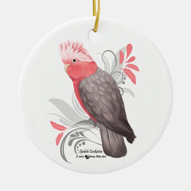 Ornamento De Cerâmica Galah Cockatoo (Frente)