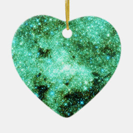 Ornamento De Cerâmica Galáxia Látea Verde