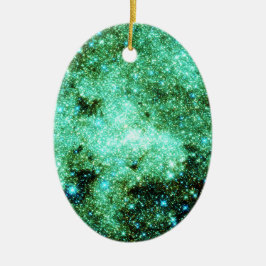 Ornamento De Cerâmica Galáxia Látea Verde