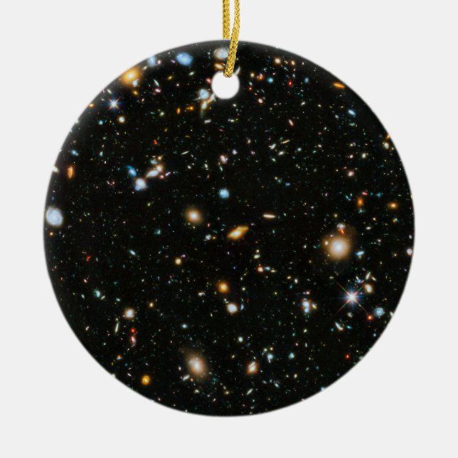 Ornamento De Cerâmica Galáxias do Campo Ultra Profundo do Hubble da NASA (Frente)