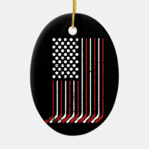 Ornamento De Cerâmica Galerias de hóquei americanas patriotas stripes