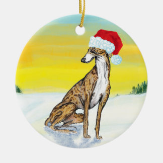 Ornamento De Cerâmica galgo de natal