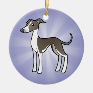 Ornamento De Cerâmica Galgo dos desenhos animados/Whippet/galgo italiano