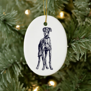 Ornamento De Cerâmica Galgo Inglês