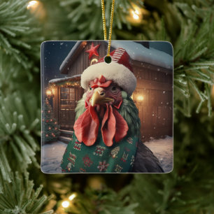 Ornamento De Cerâmica Galinha-fazenda, Presente de Pet-Lover Kawaii Cute