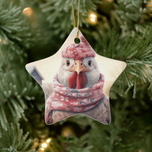Ornamento De Cerâmica Galinha-fazenda, Presente de Pet-Lover Kawaii Cute