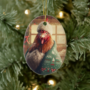 Ornamento De Cerâmica Galinha-fazenda, Presente de Pet-Lover Kawaii Cute
