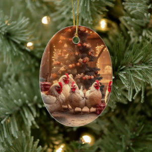 Ornamento De Cerâmica Galinha-fazenda, Presente de Pet-Lover Kawaii Cute