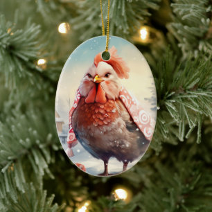 Ornamento De Cerâmica Galinha-fazenda, Presente de Pet-Lover Kawaii Cute