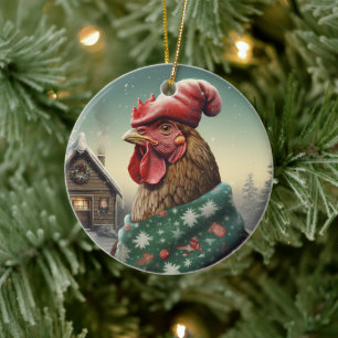 Ornamento De Cerâmica Galinha-fazenda, Presente de Pet-Lover Kawaii Cute