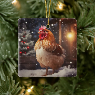 Ornamento De Cerâmica Galinha-fazenda, Presente de Pet-Lover Kawaii Cute