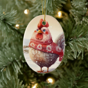 Ornamento De Cerâmica Galinha-fazenda, Presente de Pet-Lover Kawaii Cute