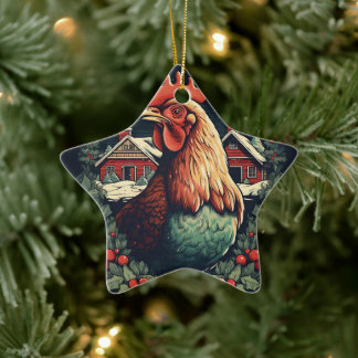 Ornamento De Cerâmica Galinha-fazenda, Presente de Pet-Lover Kawaii Cute