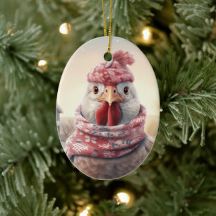 Ornamento De Cerâmica Galinha-fazenda, Presente de Pet-Lover Kawaii Cute