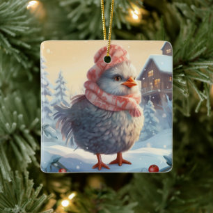 Ornamento De Cerâmica Galinha-fazenda, Presente de Pet-Lover Kawaii Cute