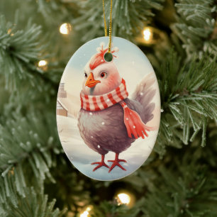 Ornamento De Cerâmica Galinha-fazenda, Presente de Pet-Lover Kawaii Cute