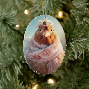 Ornamento De Cerâmica Galinha-fazenda, Presente de Pet-Lover Kawaii Cute