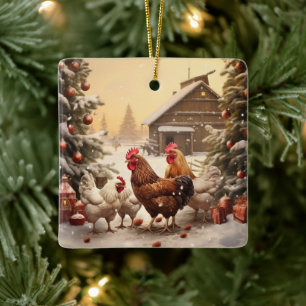 Ornamento De Cerâmica Galinha-fazenda, Presente de Pet-Lover Kawaii Cute