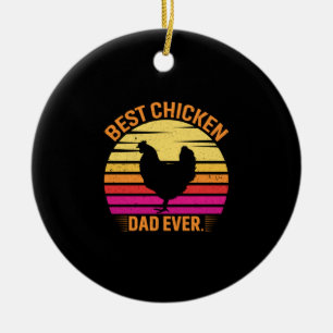 Ornamento De Cerâmica Galinha Lover   Melhor Pai de frango nunca