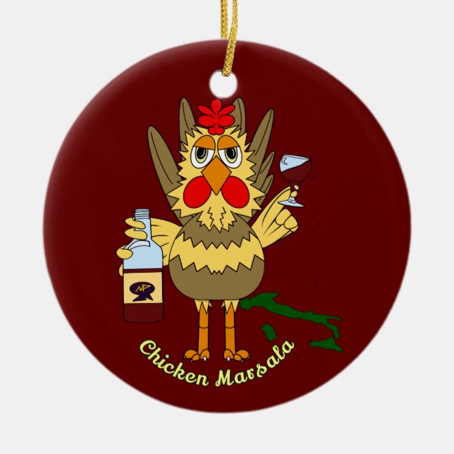 Ornamento De Cerâmica Galinha Marsala (Frente)