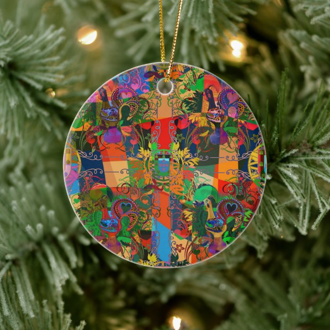 Ornamento De Cerâmica Galo de Barcelona, Portugal (Árvore)