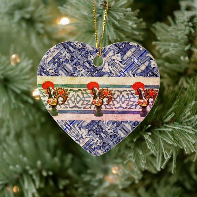 Ornamento De Cerâmica Galo de Barcelona, Portugal (Árvore)