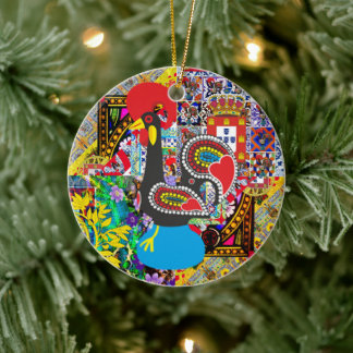 Ornamento De Cerâmica Galo de barcelos, Portugal Ornament