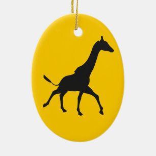 Ornamento De Cerâmica Galopping Giraffe Silhouette