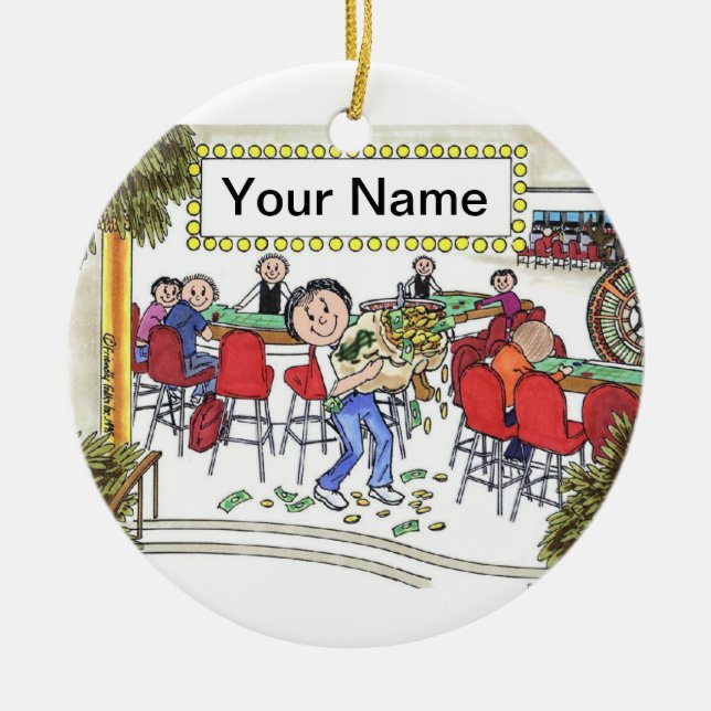 Ornamento De Cerâmica Gambler - Mulher (Frente)