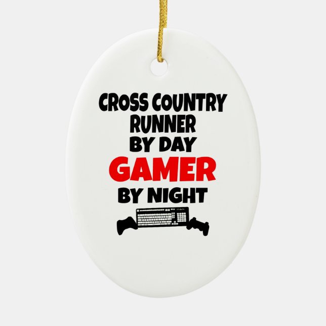 Ornamento De Cerâmica Gamer Cross Country Runner (Frente)