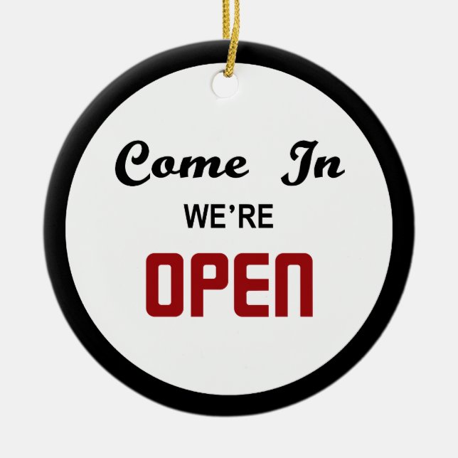 Ornamento De Cerâmica Gancho de porta aberto fechado (Frente)