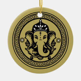 Ornamento De Cerâmica Ganesha Themed Hindu Art Print