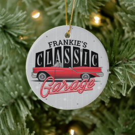 Ornamento De Cerâmica Garagem Clássica do Carro Faux Neon 1950