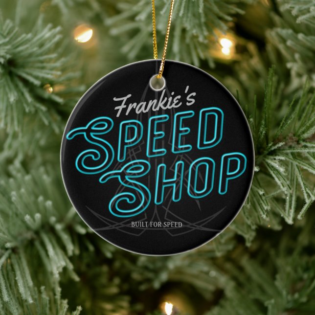 Ornamento De Cerâmica Garagem Personalizada de Compro de Velocidade Neon (Árvore)